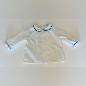 Toddle tyke | vintage size 12 months Peter Pan collared top with green piping